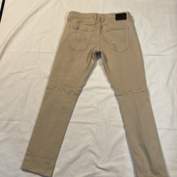 GUESS Men's Slim-Tapered Moto Jeans 33Wx32L Beige - Picture 4 of 4